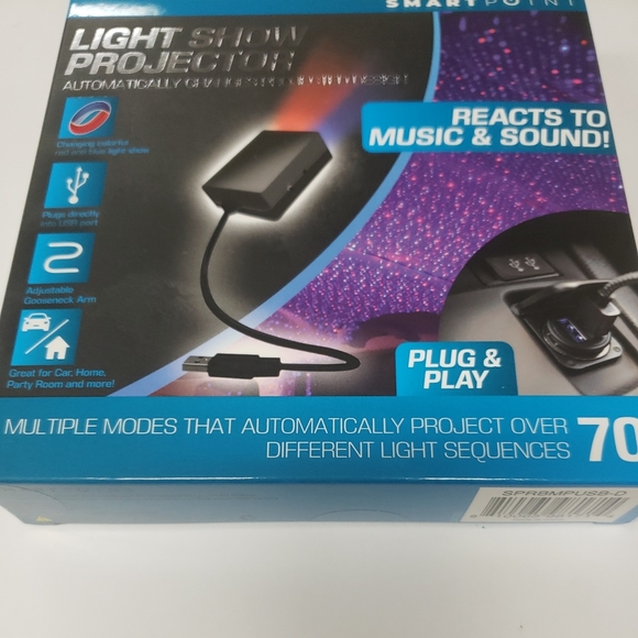 LIGHT SHOW PROJECTOR W/ ADJUSTABLE GOOSENECK ARM USB PLUG & PLAY 2 boxes - Picture 3 of 7